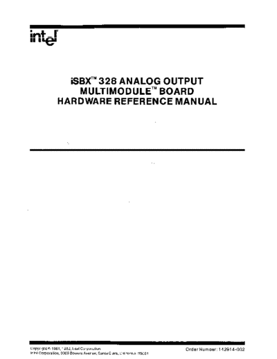 Intel 142914-002 iSBX 328 Analog Output Multimodule Sep82  Intel iSBX 142914-002_iSBX_328_Analog_Output_Multimodule_Sep82.pdf