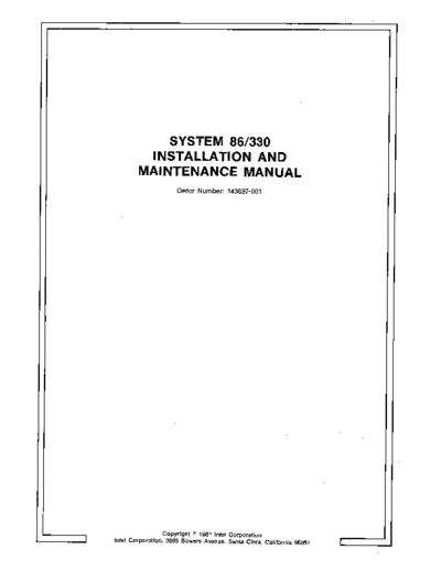 Intel 143897-001 System 86 330 Installation and Maintenance Nov81  Intel system3xx 143897-001_System_86_330_Installation_and_Maintenance_Nov81.pdf