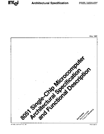 Intel 8051 Microcomputer Preliminary Architectural Specification May80  Intel 8051 8051_Microcomputer_Preliminary_Architectural_Specification_May80.pdf