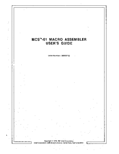 Intel 9800937-02 MCS-51 Macro Assembler Users Guide Sep81  Intel 8051 9800937-02_MCS-51_Macro_Assembler_Users_Guide_Sep81.pdf