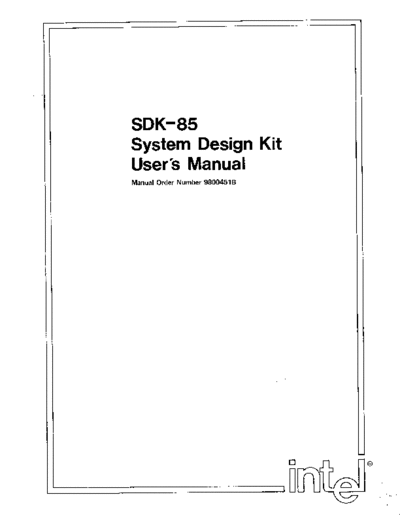 Intel 9800451B SDK-85 Users Man Feb80  Intel 8085 9800451B_SDK-85_Users_Man_Feb80.pdf