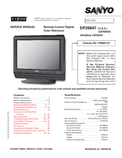 Sanyo Sanyo DP26647 P26647-01 N3MG [SM]  Sanyo Monitor Sanyo_DP26647_P26647-01_N3MG_[SM].pdf