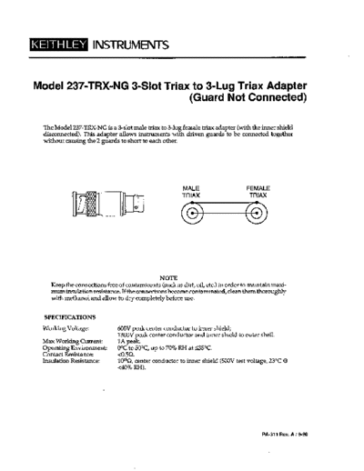Keithley pa311a(Model 237TRXNG)  Keithley Adapters pa311a(Model 237TRXNG).pdf
