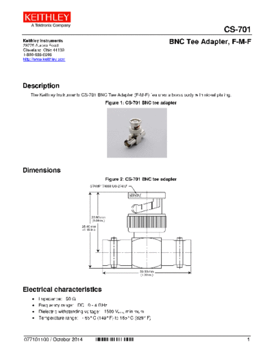 Keithley 077101100 (Oct 2014)(CS-701)  Keithley Adapters 077101100 (Oct 2014)(CS-701).pdf