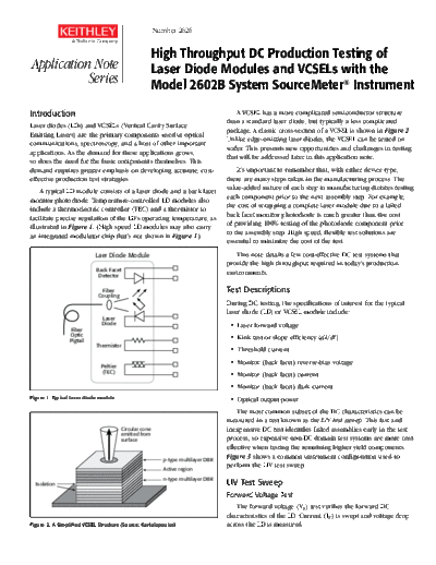 Keithley 2626 LaserDiodeAppNote  Keithley Appnotes 2626_LaserDiodeAppNote.pdf