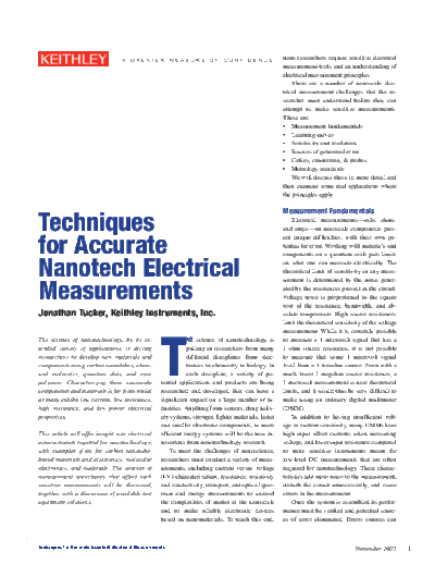 Keithley 2663 Nanoscale  Keithley Appnotes 2663 Nanoscale.pdf