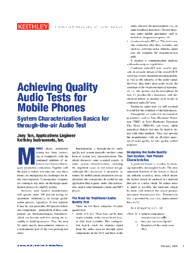 Keithley 2690 Audio Test Mobile  Keithley Appnotes 2690 Audio Test Mobile.pdf