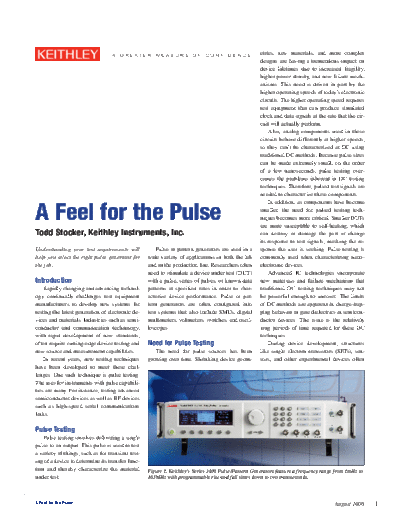Keithley 2781 Feel for the Pulse  Keithley Appnotes 2781 Feel for the Pulse.pdf