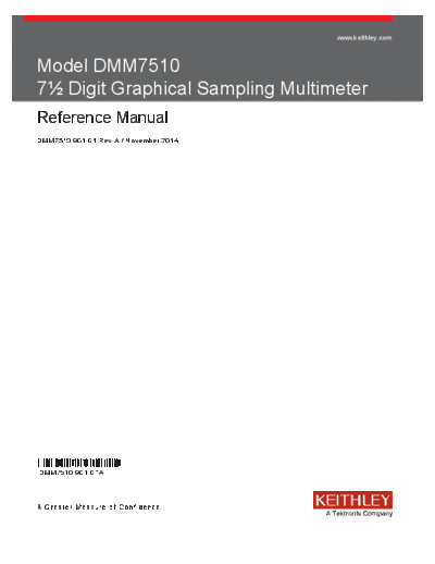 Keithley DMM7510-901-01A Nov 2014 Reference  Keithley DMM7510 DMM7510-901-01A_Nov_2014_Reference.pdf