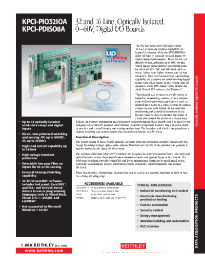 Keithley KPCI-PIO32IOA-PDISO8A  Keithley KPCI KPCI-PIO32IOA-PDISO8A.pdf