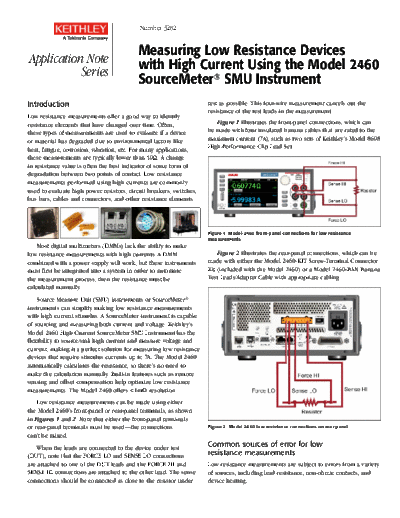 Keithley 2460 Low Resistance High Current APpNote  Keithley 2460 2460 Low Resistance High Current APpNote.pdf