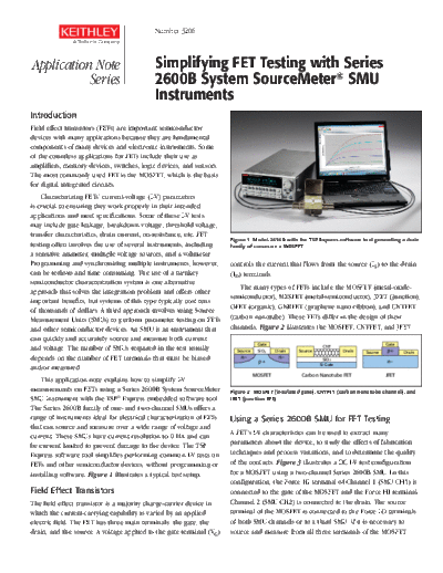 Keithley FET Test2600BSourceMeterSMU  Keithley 2600 FET Test2600BSourceMeterSMU.pdf