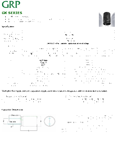 GRP [Hongyi Electronics] GRP [radial thru-hole] GK Series  . Electronic Components Datasheets Passive components capacitors GRP [Hongyi Electronics] GRP [radial thru-hole] GK Series.pdf
