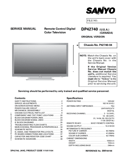 Sanyo Sanyo DP42740 P42740-04 J4HG [SM]  Sanyo Monitor Sanyo_DP42740_P42740-04_J4HG_[SM].pdf