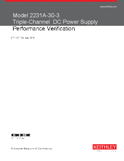 Keithley 077102700 Performance verification  Keithley 2231 077102700_Performance verification.pdf
