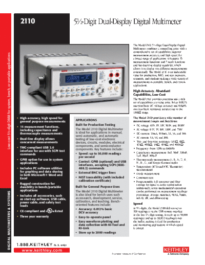 Keithley 2110 DMM DataSht HR  Keithley 2110 2110 DMM DataSht_HR.pdf