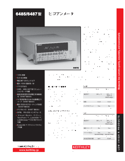 Keithley 6485 6487 JP Brochure  Keithley 6485 6485_6487_JP_Brochure.pdf