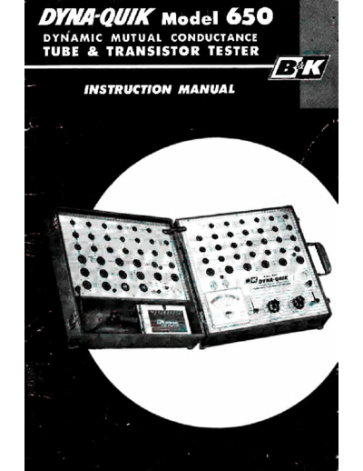 B&K bk model 650 tube and tranistor tester  . Rare and Ancient Equipment B&K bk_model_650_tube_and_tranistor_tester.pdf