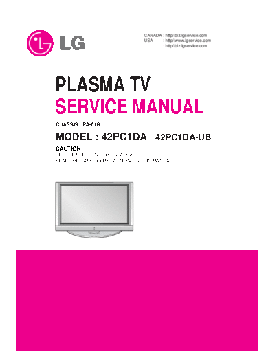 LG LG 42PC1DA PA-61B [SM]  LG Monitor LG_42PC1DA_PA-61B_[SM].pdf