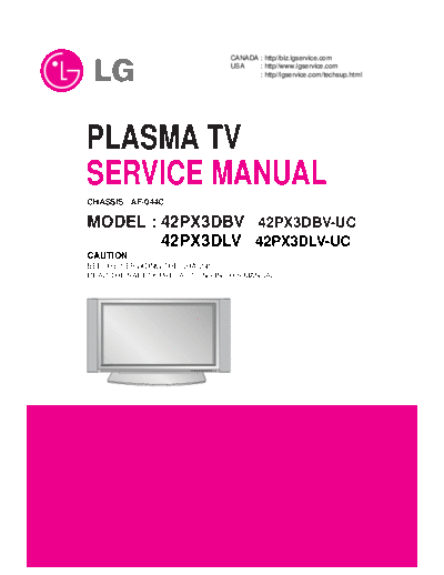 LG LG 42PX3DBV 42PX3DLV AA-044F [SM]  LG Monitor LG_42PX3DBV_42PX3DLV_AA-044F_[SM].pdf