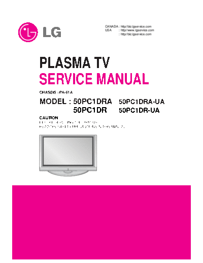 LG LG 50PC1DRA 50PC1DR PA-61A [SM]  LG Monitor LG_50PC1DRA_50PC1DR_PA-61A_[SM].pdf