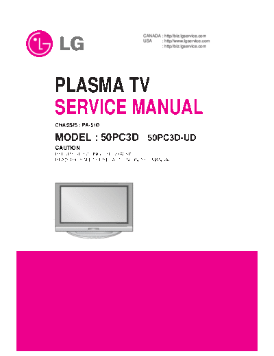 LG LG 50PC3D PA-51D [SM]  LG Monitor LG_50PC3D_PA-51D_[SM].pdf