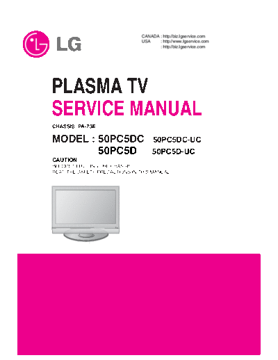 LG LG 50PC5DC 50PC5D PA-73E [SM]  LG Monitor LG_50PC5DC_50PC5D_PA-73E_[SM].pdf