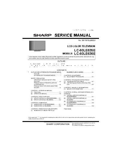 Sharp Sharp LC-60LE635E LC-60LE636E [SM]  Sharp Monitor Sharp_LC-60LE635E_LC-60LE636E_[SM].pdf