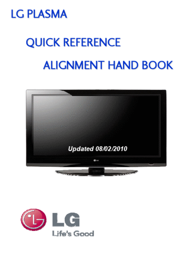 LG LG Plasma Panel Alignment Handbook 8-2-2010  LG Plasma LG Plasma Panel Alignment Handbook_8-2-2010.pdf