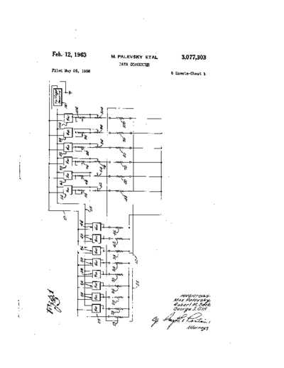 PACKARD BELL 3077303 Palevsky Beck Giel Packard-Bell DATA CONVERTER May58  PACKARD BELL patents 3077303_Palevsky_Beck_Giel_Packard-Bell_DATA_CONVERTER_May58.pdf