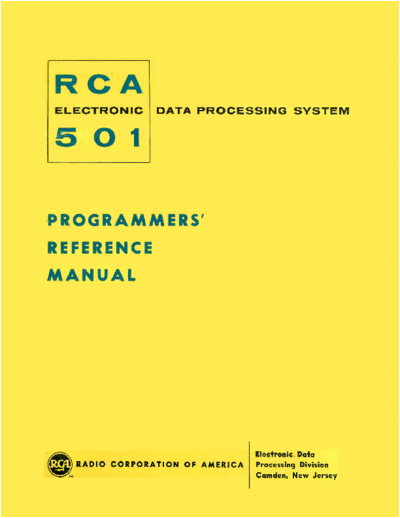 RCA P501-2  501 ProgrammerRef Nov58  RCA 501 P501-2_RCA501_ProgrammerRef_Nov58.pdf
