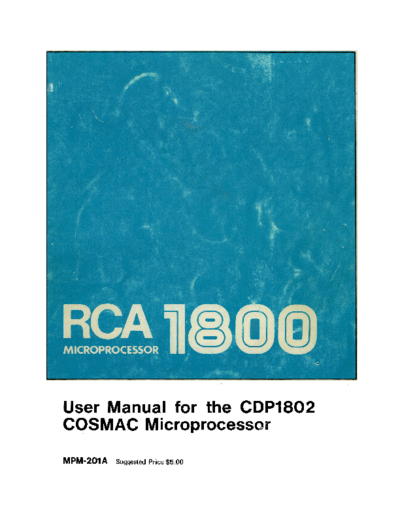 RCA MPM-201A CDP1802 User Manual 1976  RCA 1802 MPM-201A_CDP1802_User_Manual_1976.pdf