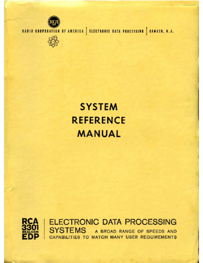 RCA 94-16-000 RCA 3301 System Reference Manual Sep67  RCA 3301 94-16-000_RCA_3301_System_Reference_Manual_Sep67.pdf