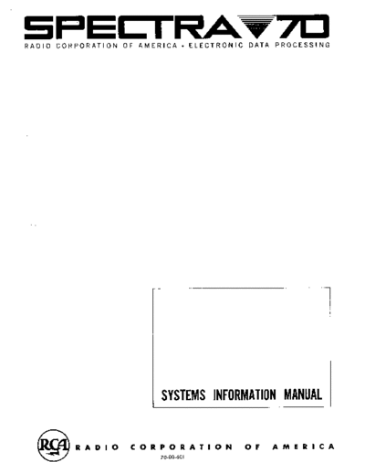 RCA 70-00-601 Spectra70 System Info Man Dec64  RCA spectra70 70-00-601_Spectra70_System_Info_Man_Dec64.pdf