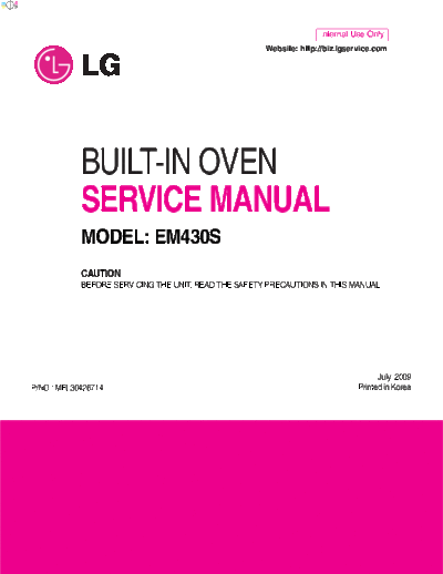 LG EM430S Service Manual  LG Oven EM430S EM430S Service Manual.pdf