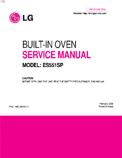 LG ES551SP Service Manual  LG Oven ES551SP ES551SP Service Manual.pdf