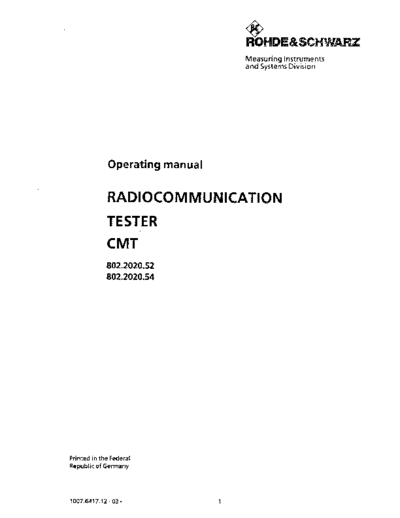 Rohde & Schwarz CMT84 usermanual  Rohde & Schwarz cmt CMT84_usermanual.pdf