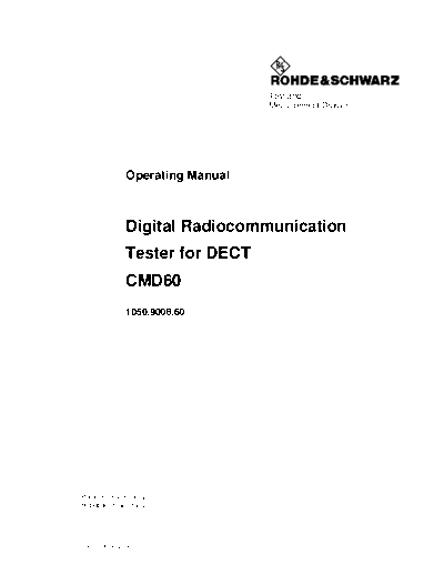 Rohde & Schwarz CMD60 1050.9008.60 Chapter 1  Rohde & Schwarz R&S CMD60 SERIES DOCS CMD60 1050.9008.60 Chapter 1.pdf
