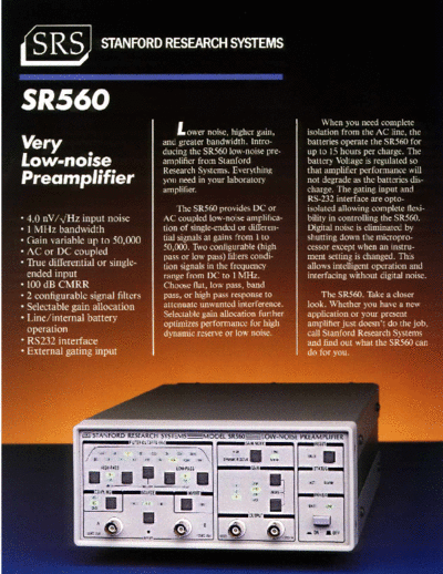 Stanford Research Systems SR560br c20030114 [2]  Stanford Research Systems SR560 SR560br c20030114 [2].pdf