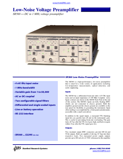 Stanford Research Systems SR560c c20060323 [4]  Stanford Research Systems SR560 SR560c c20060323 [4].pdf