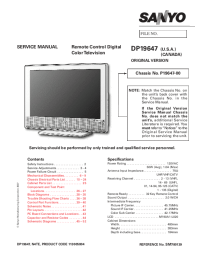 Sanyo Sanyo DP19647 P19647-00 N4TE [SM]  Sanyo Monitor Sanyo_DP19647_P19647-00_N4TE_[SM].pdf