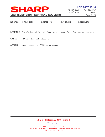 Sharp Sharp LC-32SD1E LC-26SD1E Teletext II repair tips  Sharp Monitor Sharp_LC-32SD1E_LC-26SD1E_Teletext_II_repair_tips.pdf