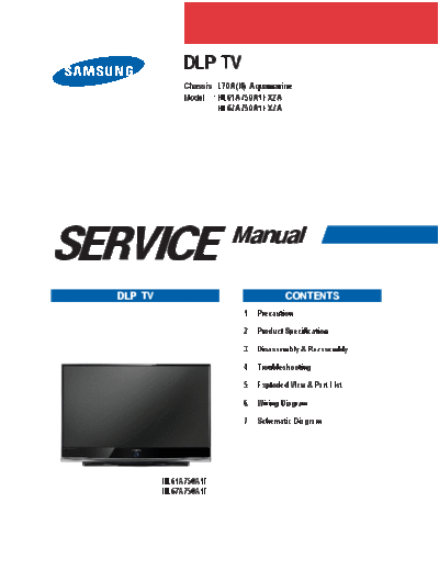 Samsung Samsung HL61A750 HL67A750 LED DLP [SM]  Samsung Monitor Samsung_HL61A750_HL67A750_LED_DLP_[SM].pdf