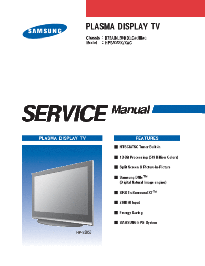 Samsung Samsung HP-S5053 D75A Cadillac [SM]  Samsung Monitor Samsung_HP-S5053_D75A_Cadillac_[SM].pdf