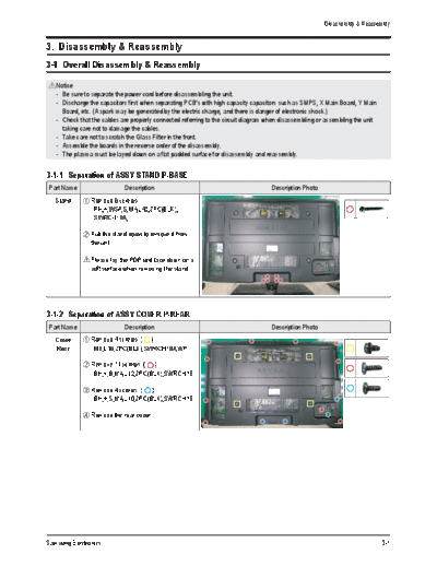 Samsung Samsung PN50A550 PN58A550 Disassembly Reassembly [SM]  Samsung Monitor Samsung_PN50A550_PN58A550_Disassembly_Reassembly_[SM].pdf
