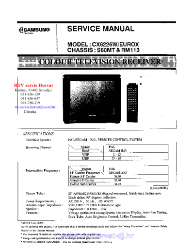 Samsung cx6226w chassis s60mt   rm113  Samsung TV cx6226w_chassis_s60mt___rm113.pdf