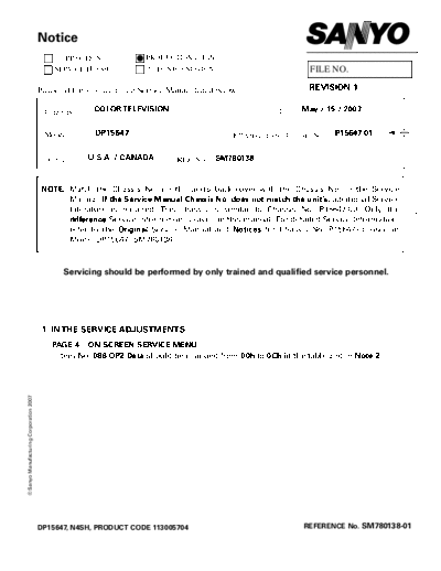 Sanyo DP15647 P15647-01 N4SH [SM]  Sanyo Monitor Sanyo_DP15647_P15647-01_N4SH_[SM].pdf