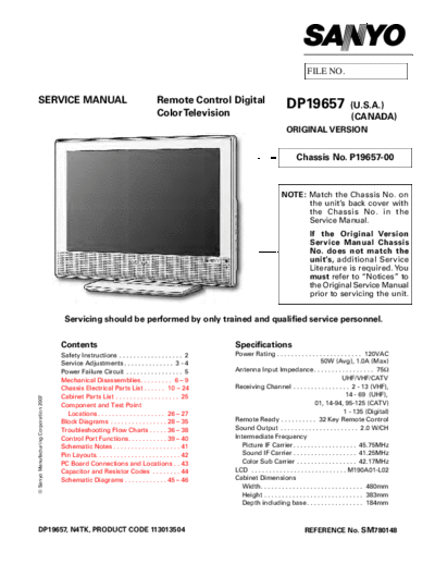 Sanyo Sanyo DP19657 P19657-00 N4TK [SM]  Sanyo Monitor Sanyo_DP19657_P19657-00_N4TK_[SM].pdf