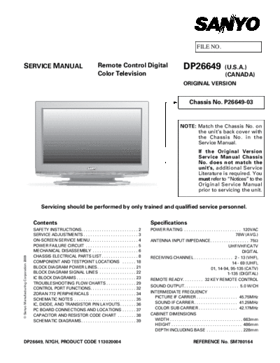 Sanyo Sanyo DP26649 P26649-03 N7GH [SM]  Sanyo Monitor Sanyo_DP26649_P26649-03_N7GH_[SM].pdf