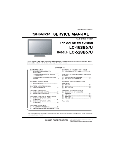 Sharp Sharp LC-46SB57U LC-52SB57U [SM]  Sharp Monitor Sharp_LC-46SB57U_LC-52SB57U_[SM].pdf